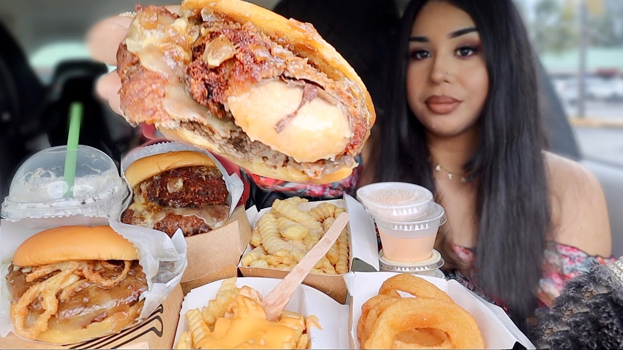 Новый французский луковый суп-бургер от Shake Shack, бургер Shack Stack, луковые кольца, картофел...