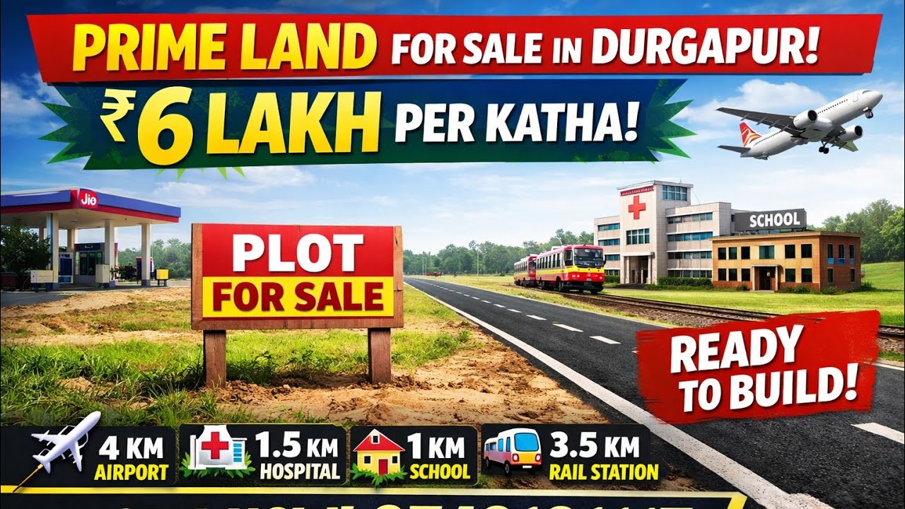 Prime Land for Sale on NH 2, Gopalmath, Durgapur | Ready for Construction | ₹6 Lakh/Katha