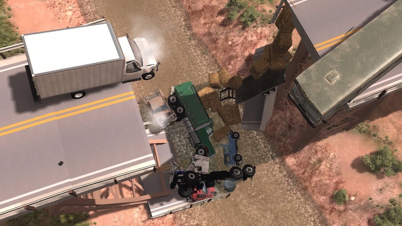 Collapsing Bridge Pileup Crashes 11 | BeamNG.drive