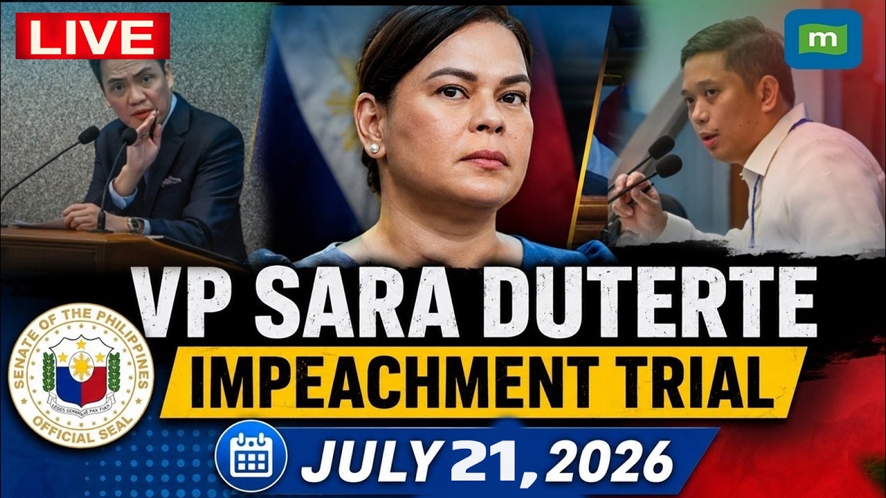 🔴LIVE Philippines Senate Hearing: Impeachment Trial of Vice President Sara Duterte | (July 21, 2026)
