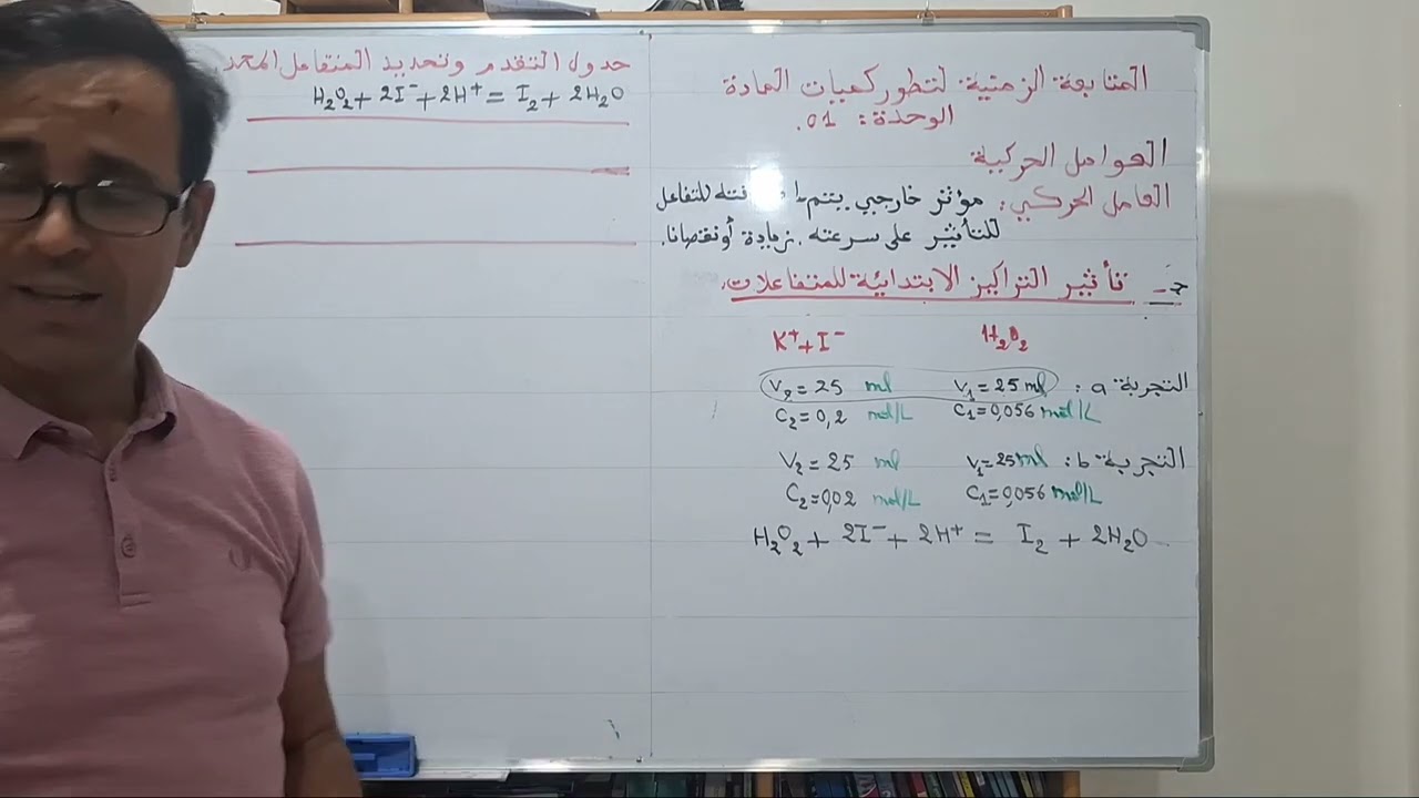 #تأثير التركيز الابتدائية للمتفاعلات على سرعة التفاعل #العوامل الحركية المؤثرة على سرعة التفاعل