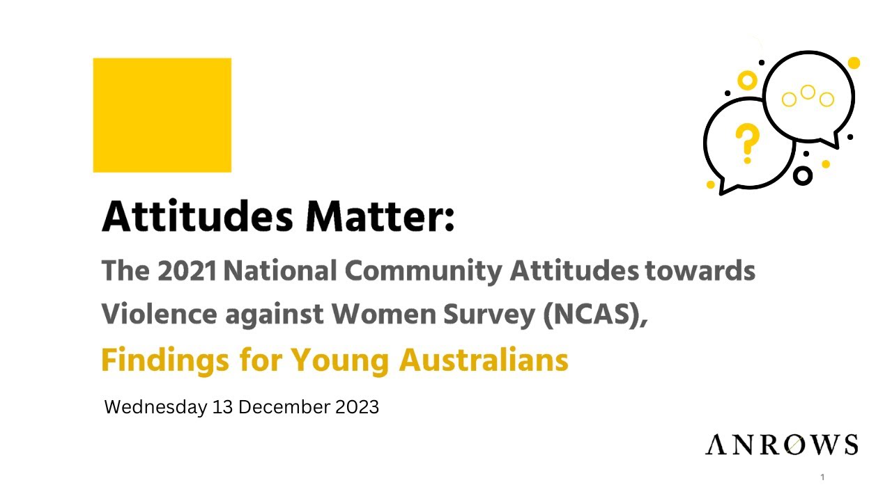 Young people's attitudes matter: 2021 NCAS Findings for young Australians