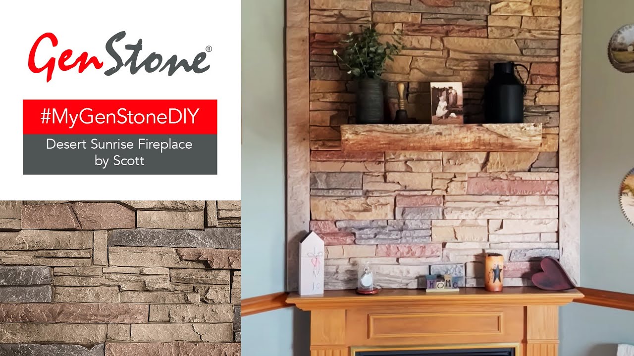 Easy Stone Veneer Fireplace Chimney with GenStone 🏚🔜🏠 #MyGenStoneDIY