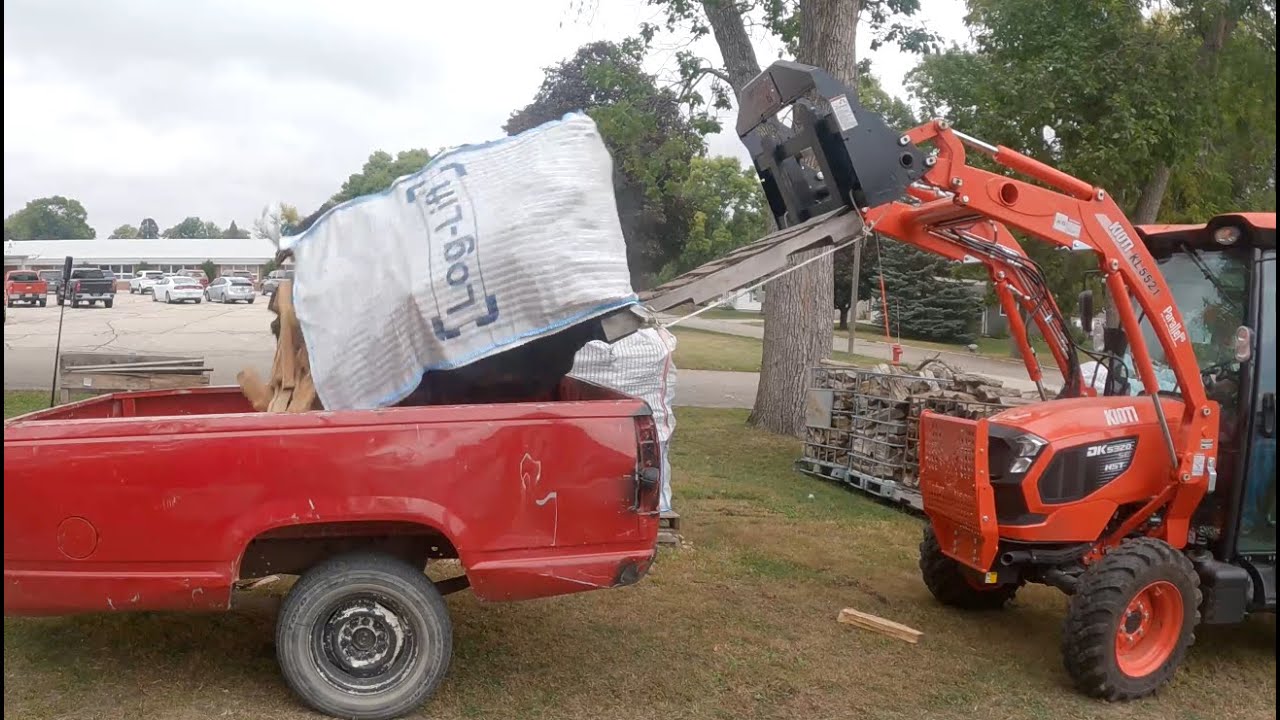 Can A Compact Tractor Unload Bulk Firewood Bags? Find Out In This Trial Run!