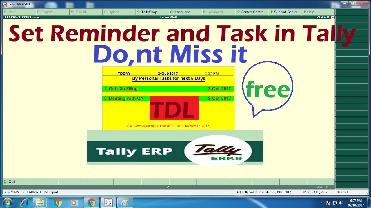 Tally Erp 9-Task and Reminder