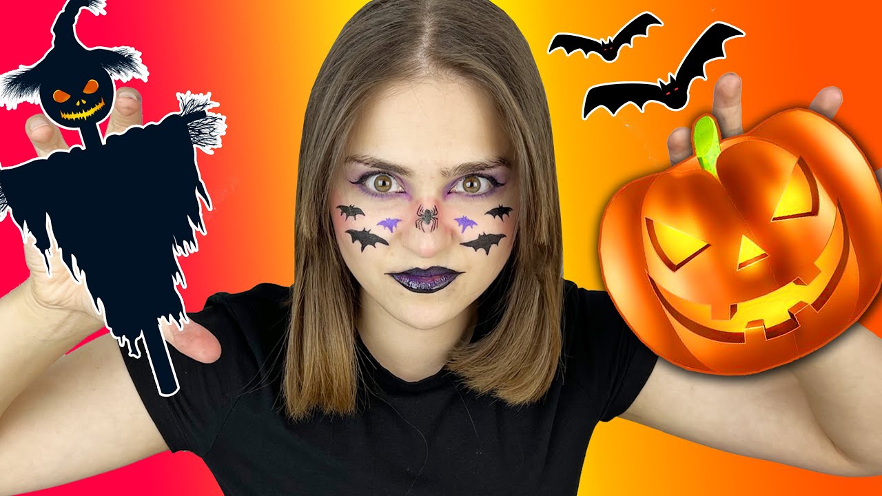 KENDİ SAÇIMI KESTİM, Sinir krizi geçirdim, Annem Çoook Kızdı 🤬 Hallowen Makeup