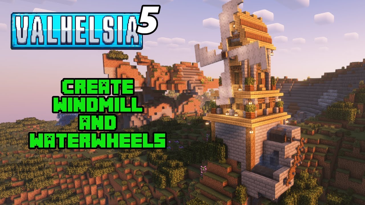 Create Mod Windmill and Waterwheel Tower | Valhelsia 5 | Minecraft 1.19.2 [EP11]