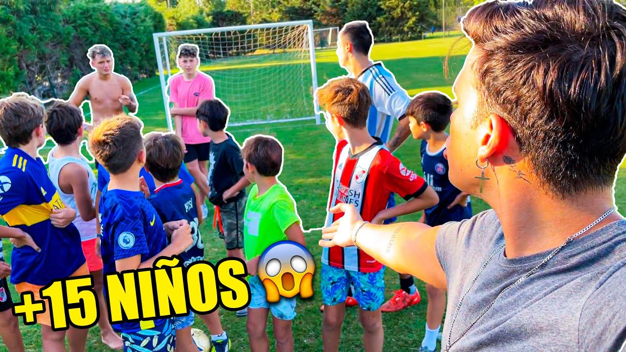 15 NIÑOS NOS RETAN a un PARTIDO de FÚTBOL!!