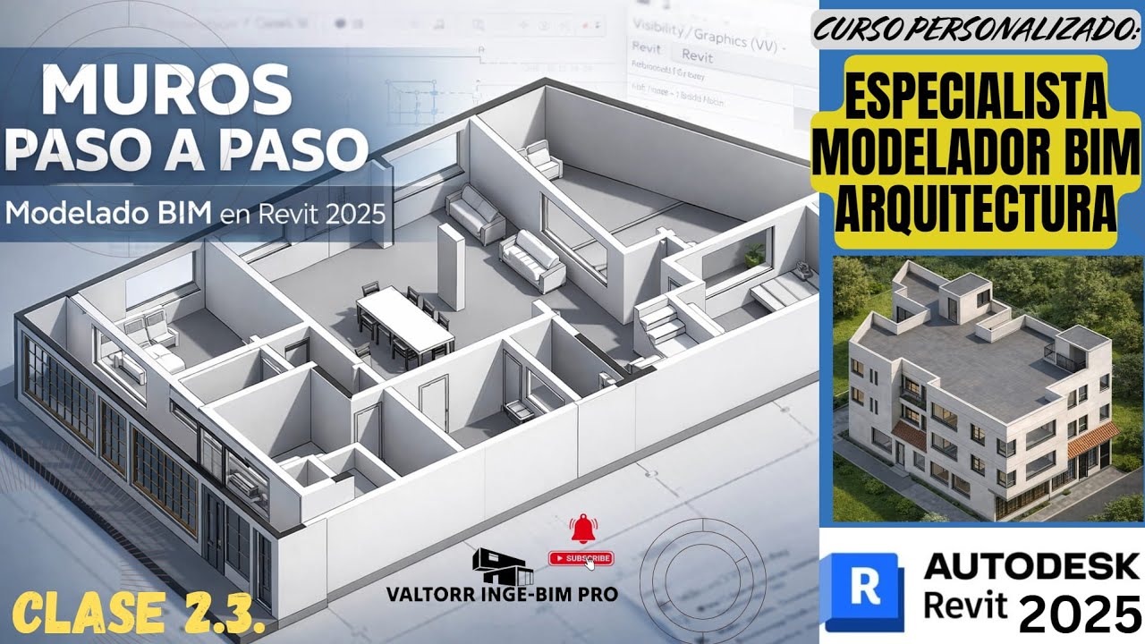 Clase 2.3 - Revit 2025 | Modela Muros Arquitectónicos Paso a Paso