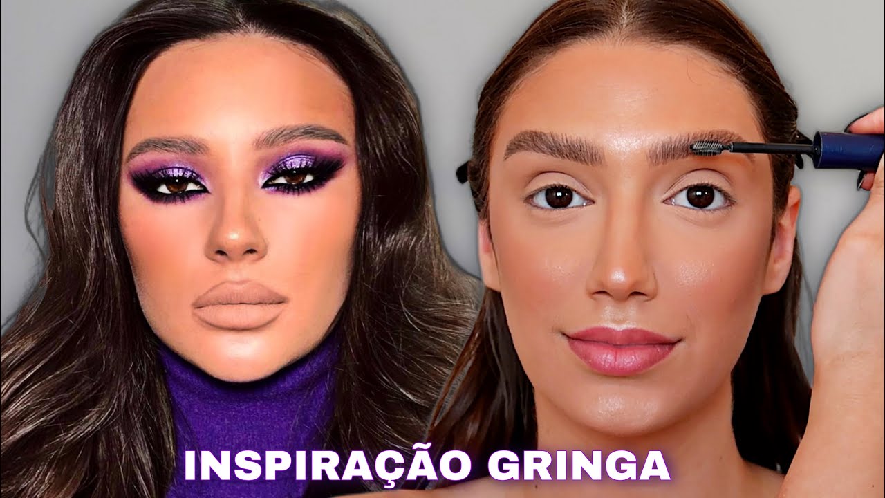 A MAKE PERFEITA *TUTORIAL COMPLETO* | INSPIRA&Ccedil;&Atilde;O GRINGA DE MAQUIAGEM COLORIDA