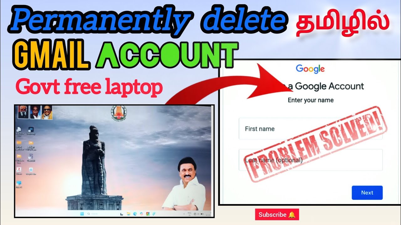 Delete gmail account permanently step by step in laptop| Delete google service permanently| தமிழில் 