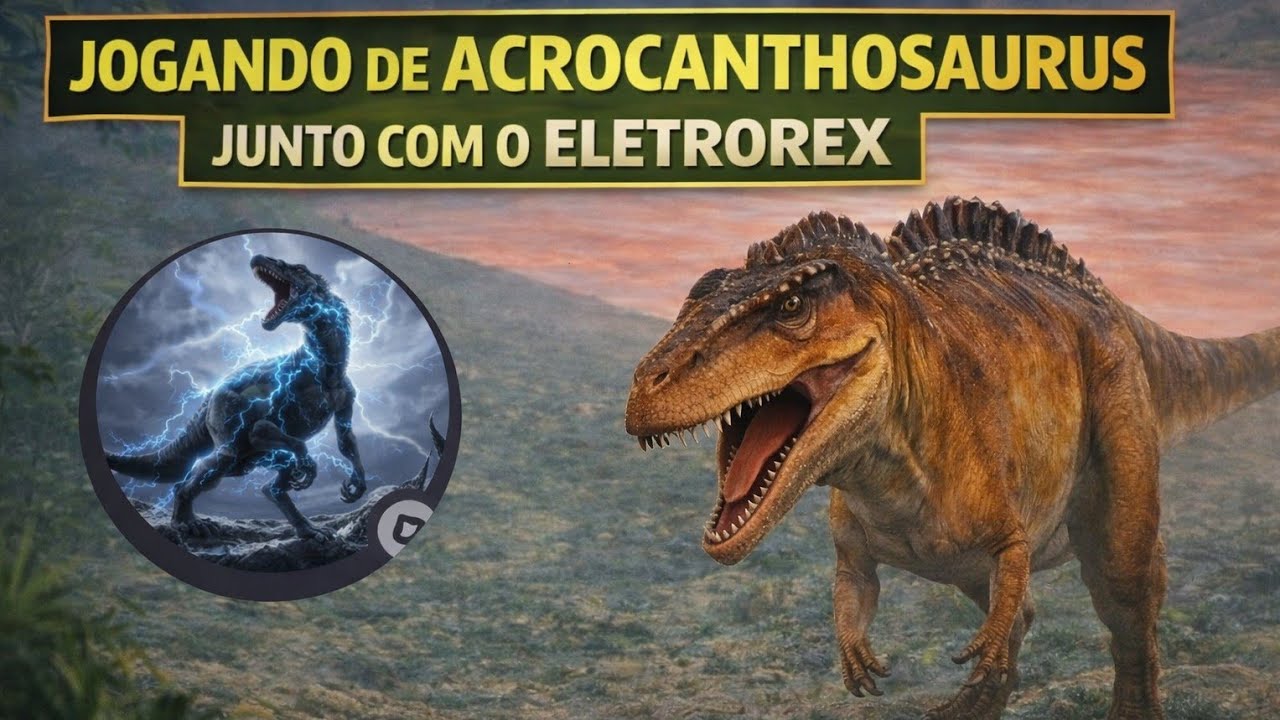 Jogando de acrocantosaurus junto do Eletrorex no pangea primal age
