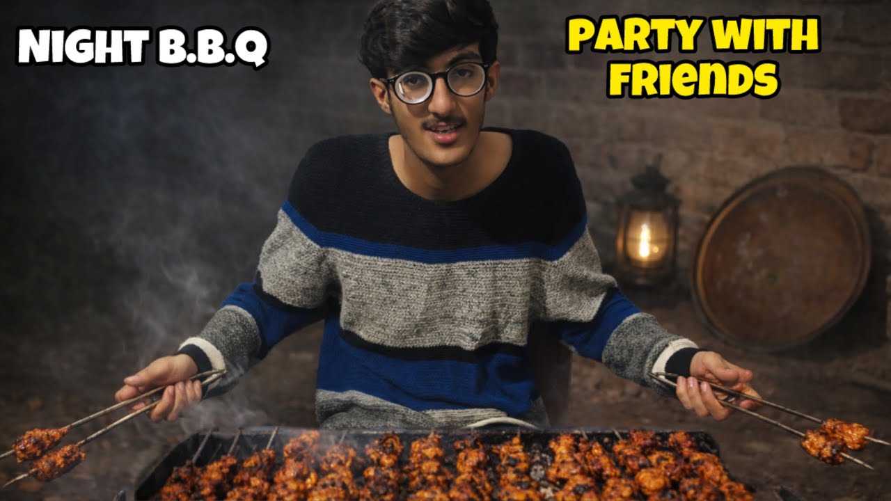 First time let night b.b.Q party with Friends || nani ky ghr py front py colours start ho gaya
