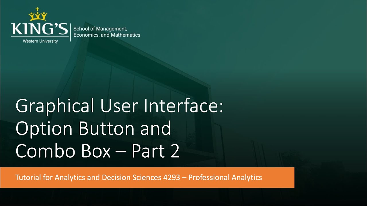 VBA Tutorial Video 16: Graphical User Interface Part 2