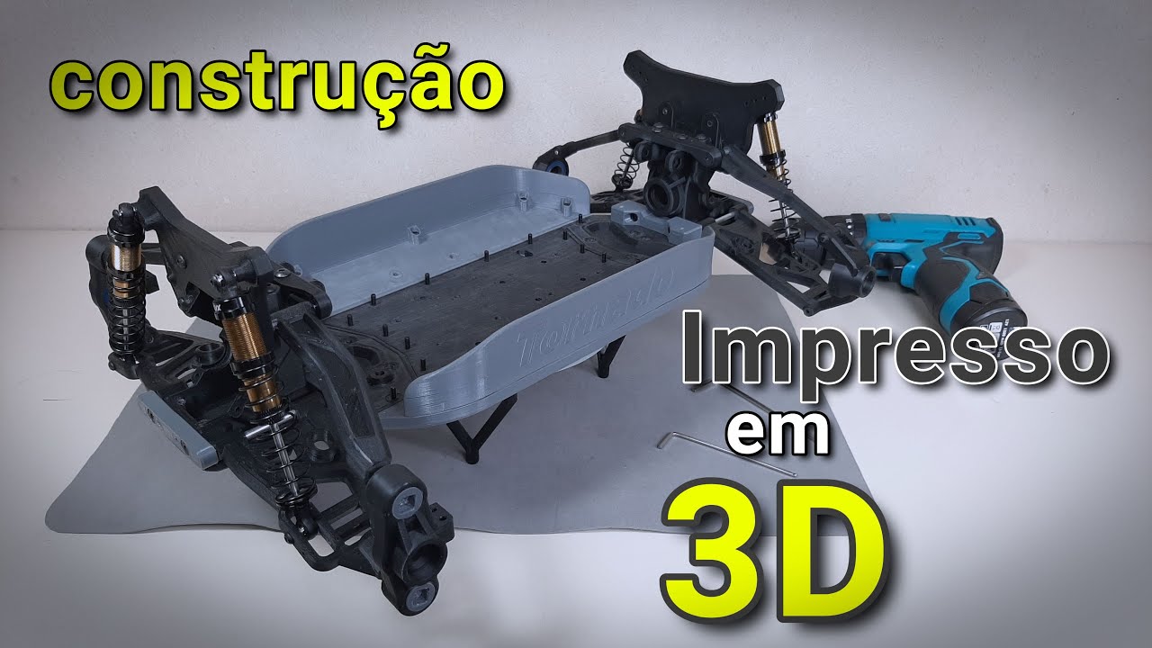 Carrinho de controle remoto  totalmente impresso em 3D  (Parte 1)