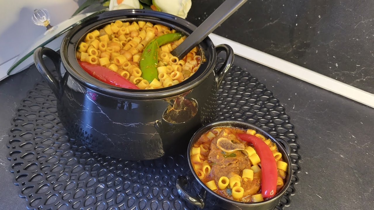 مقرونة جارية تونسية 🇹🇳 باللحم العلوش والخضار 😋