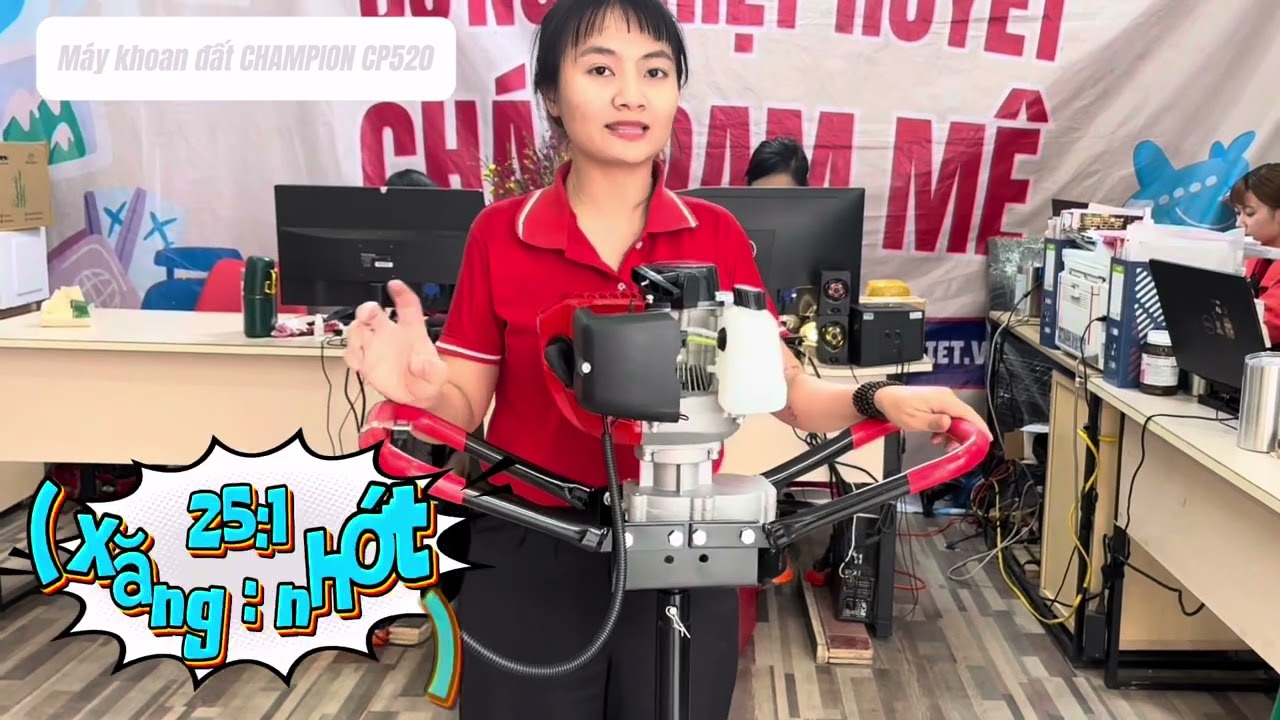 Máy khoan đất 2 thì 2,2kw Champion CP520 sức mạnh vượt trội cho mọi địa hình 