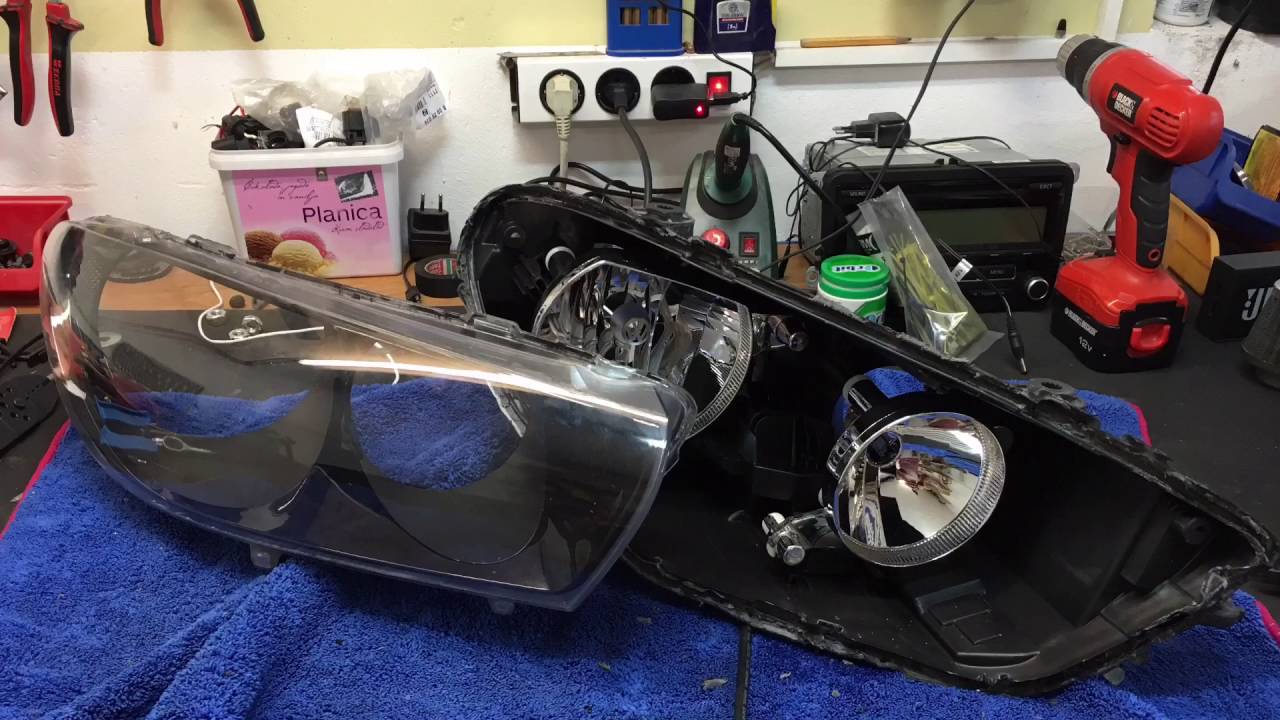 VW Scirocco lens install on OEM lights