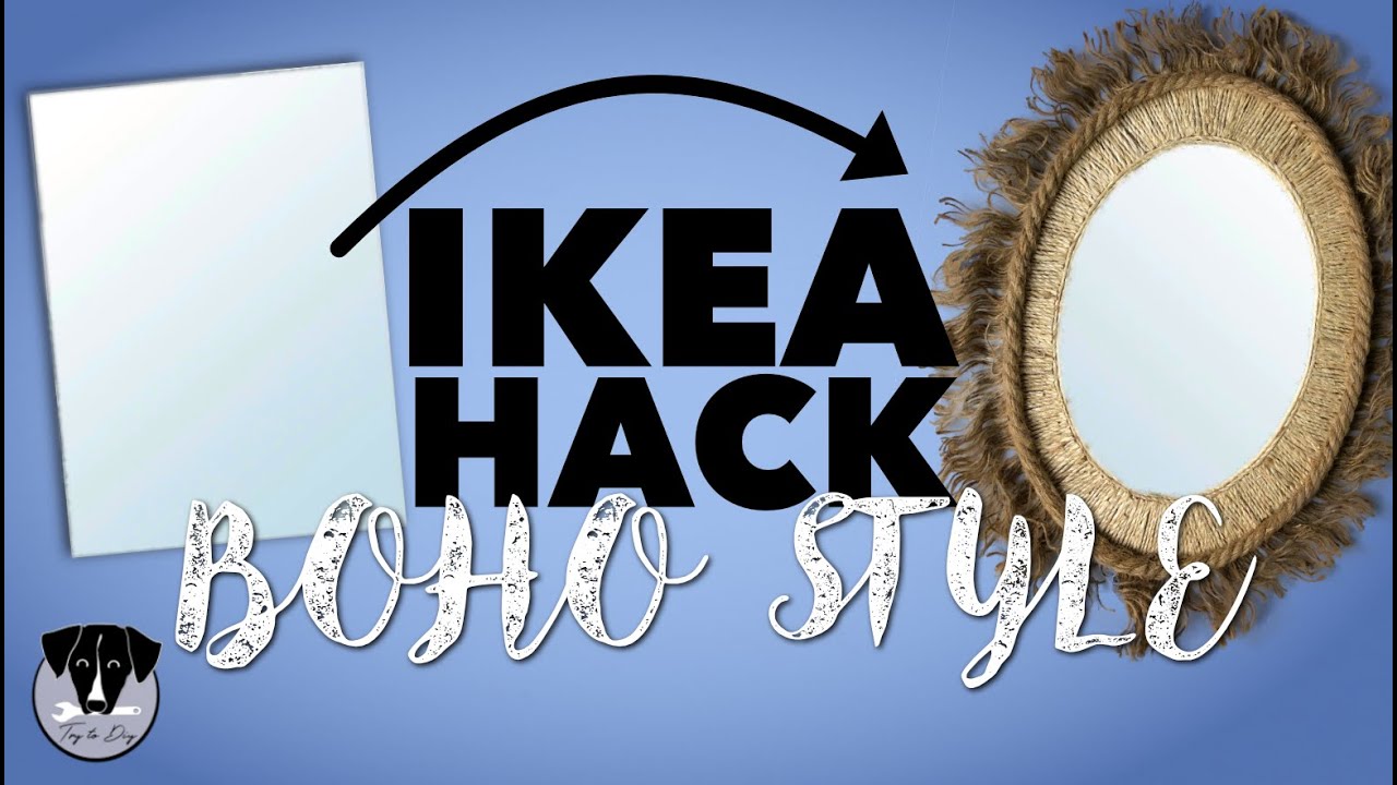NEW IKEA HACK LÖNSÅS - DIY BOHO MIRROR, RECTANGLE TO OVAL WITHOUT CUTTING!