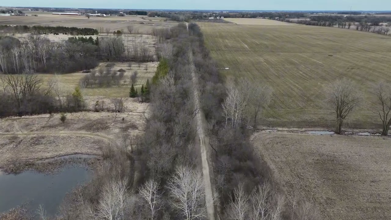 The Wiouwash Trail, WI, South from Breewood Lane to County G to via drone, 4K.