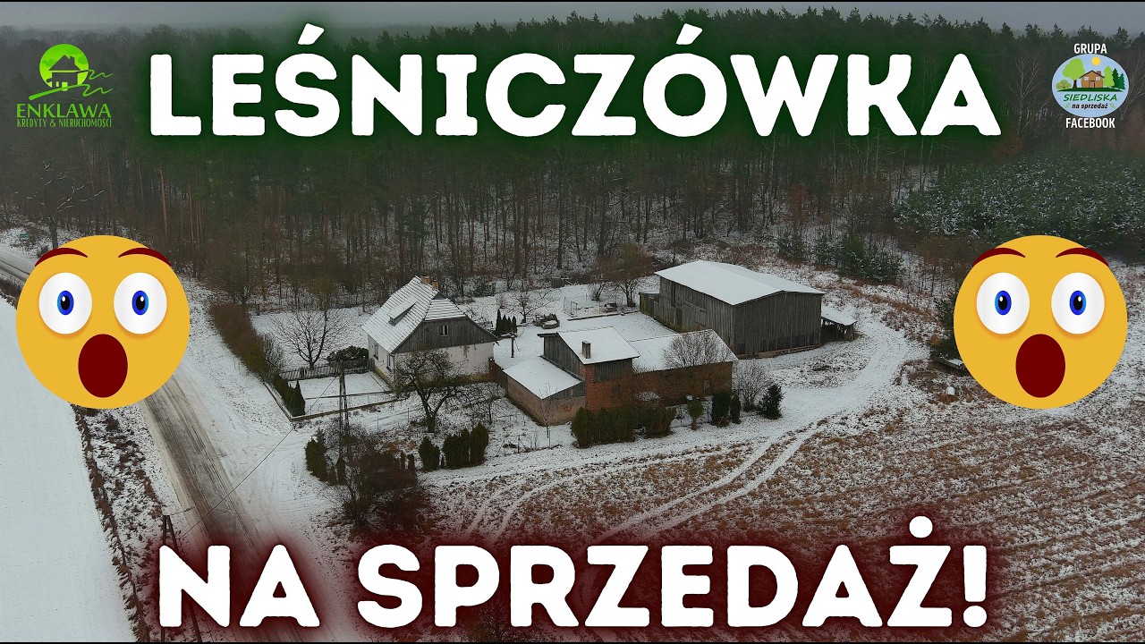 ENKLAWA prezentuje: Mały domek + LEŚNA działka! Mnóstwo jezior! PIĘKNA drewniana stodoła! Zobacz sam
