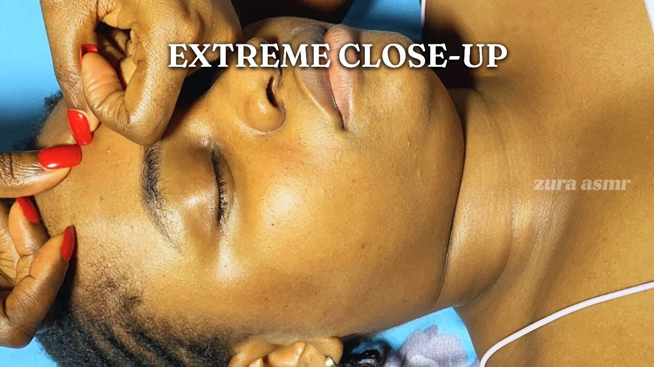 ASMR ~ Extreme Close-Up Face Care | Nitpicking, Cleaning, Gel Massage & Oil Application #asmrbestie 