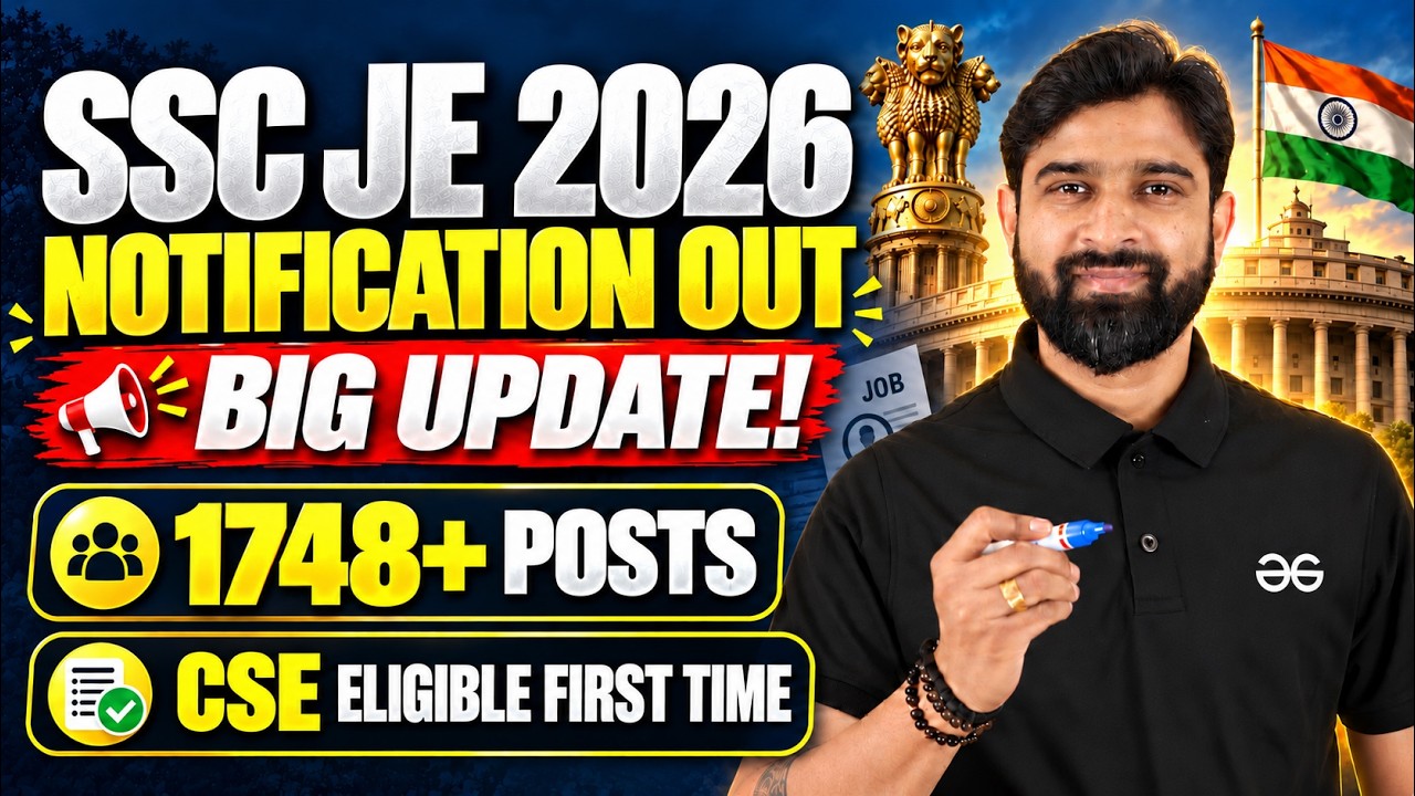 SSC JE 2026 Notification OUT 💥 1748+ Posts | CSE Students Finally Eligible!