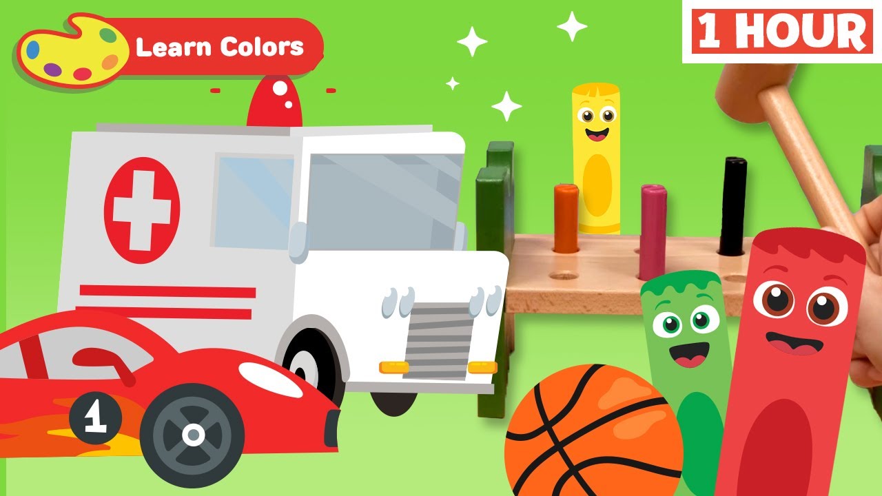 Color Crew Magic - Learn Colors | Vehicles | Pounding Pegs | Basketball Game & More | Draw with Kids