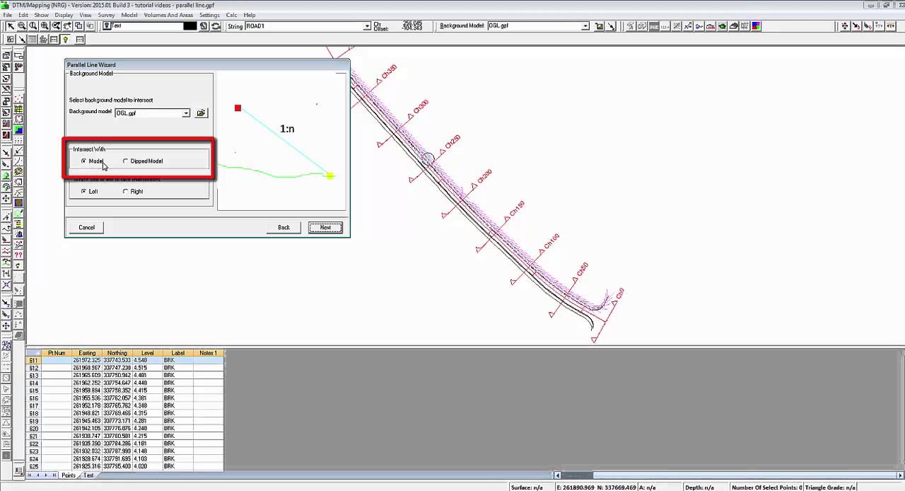 Topographic Processing - 28 Parallel line