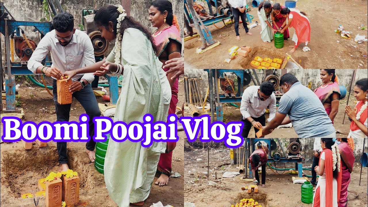 பூமி பூஜை போட்டாச்சு ❤️🔥 | Pooja’s Kitchen Boomi Poojai Vlog 🥳 #boomipoojai #poojaskitchen #vlog g