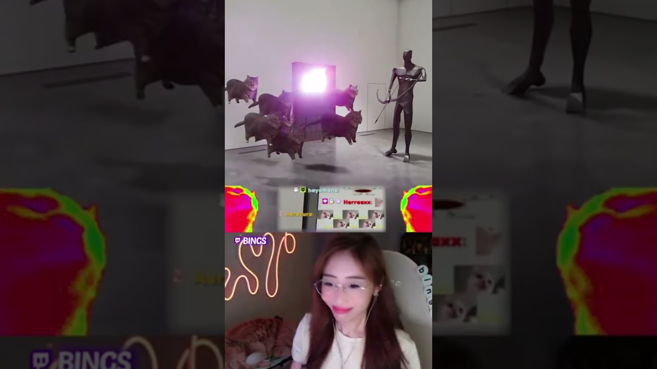 Streamers React to Cat Rave Pt  1 #funny #videogames #OIIA #spinningcat #twistedgallery