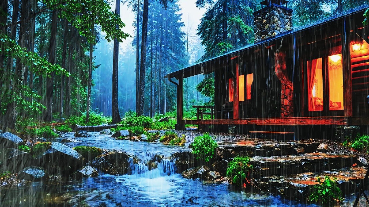 Rain Sounds in a Cozy Forest Bedroom 🌲 | No Music, Pure Sleep Sounds for Deep Sleep - ASMR RAIN