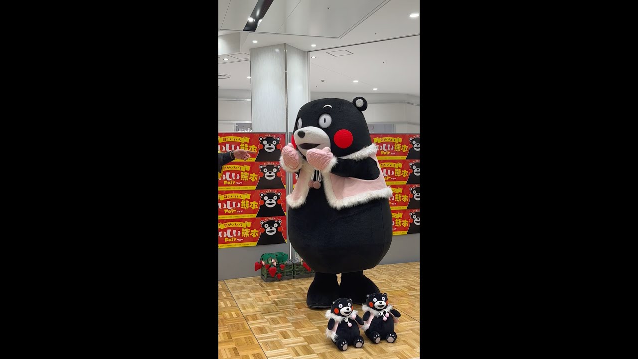 ちっちゃい分身くまモン抱えて登場 くまモン in くまモンが来る！ くまもとフェア by菜果善 at イオンモール座間