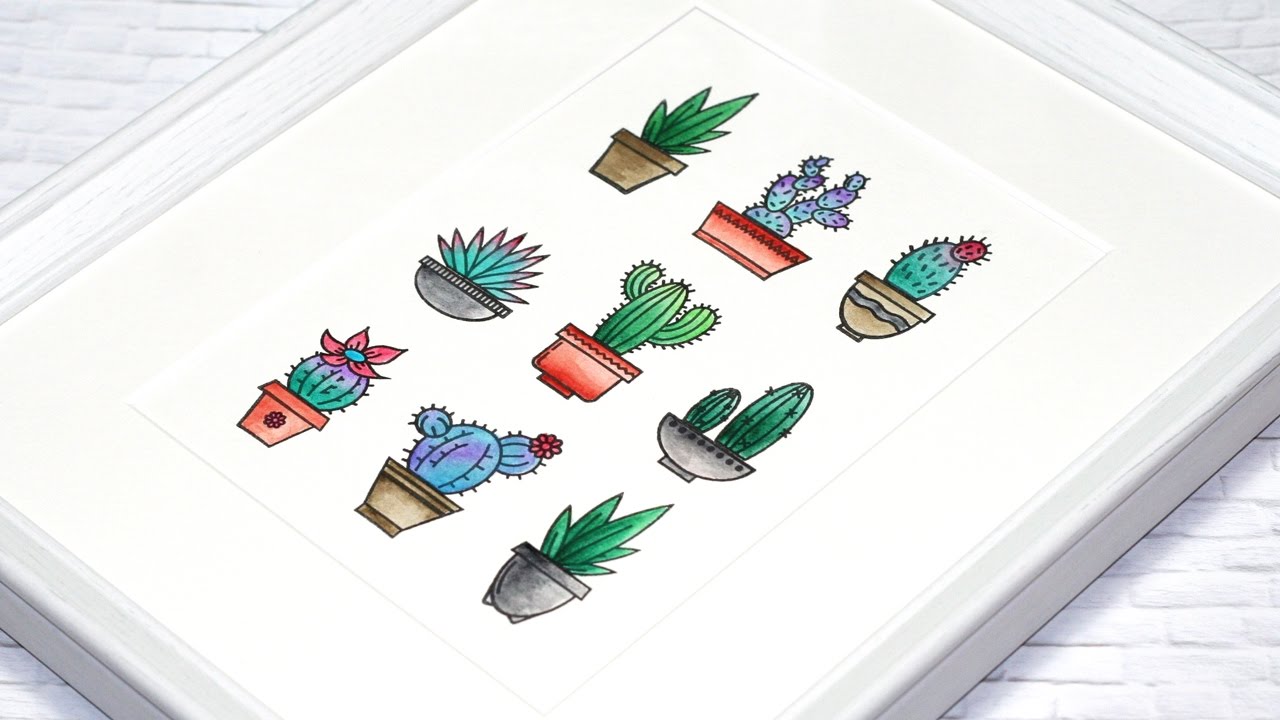 Stamped Succulent Art Print | Honey Bee Stamps