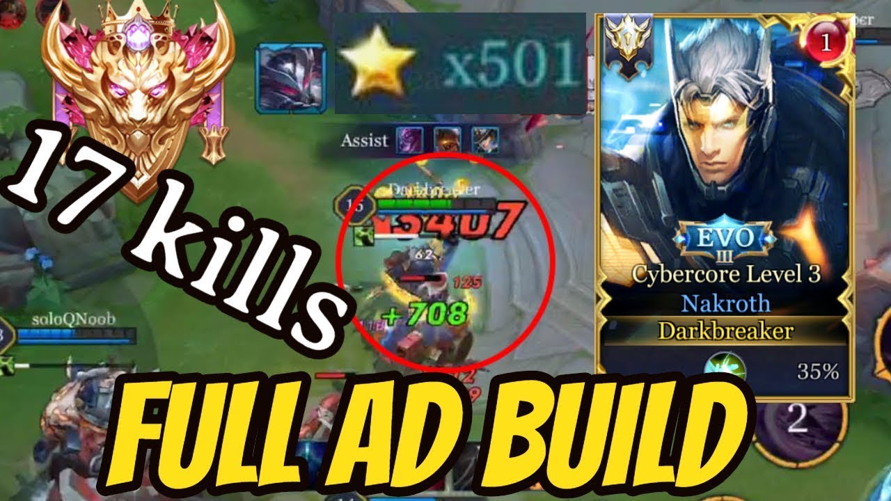 NAKROTH 3400 CRIT BUILD 17 KILLS! 😲 | AoV | 傳說對決 | RoV | Liên Quân Mobile | 펜타스톰 | 伝説対決