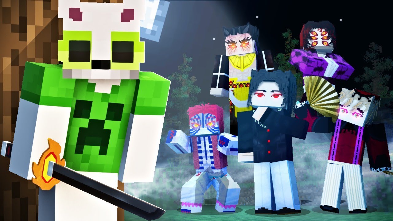 Enfrenté a los Demonios Más Poderosos de Minecraft… Kimetsu No Yaiba