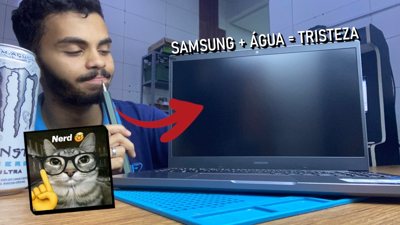 1 Nerd VS. 1 Notebook Samsung QUE CAIU ÁGUA!! - Reparo em Notebook Samsung