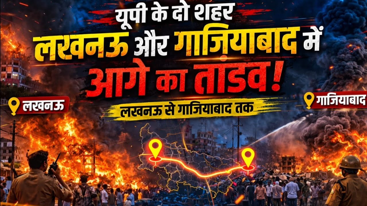 Lucknow में 1200 झोपड़ियां राख, 2 बच्चों की मौत | Ghaziabad में भीषण आग का कहर