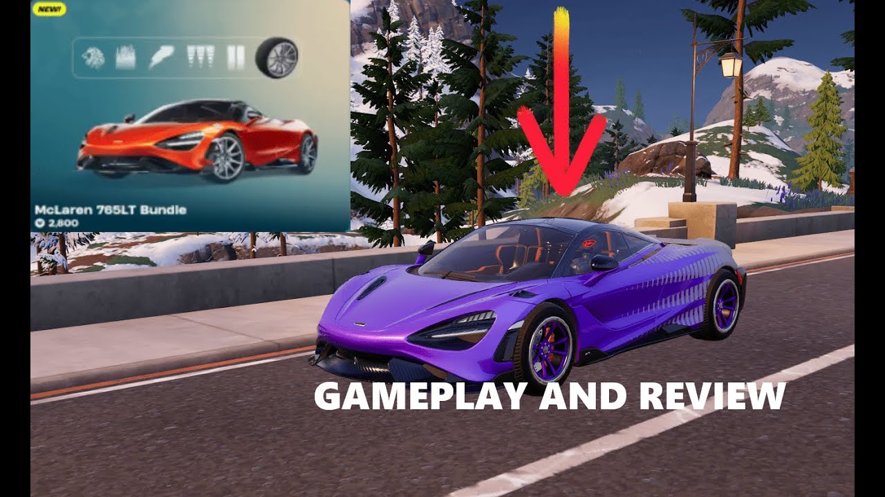 FORTNITE MCLAREN 765LT GAMEPLAY AND REVIEW