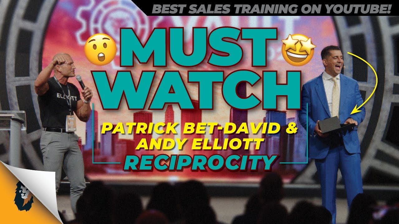 Patrick Bet-David and Andy Elliott on stage together in Florida