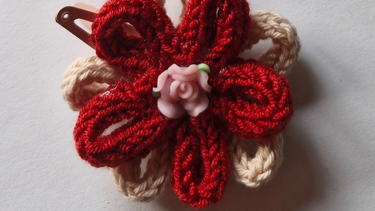 Tutorial de flor con cordón tejido