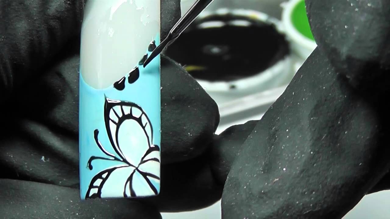 Рисуем бабочку гелевыми красками First Gel