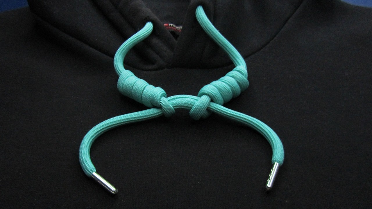 How to tie hoodie strings (sweatpants) together. Easy instructions for tying decorative hoodie knots