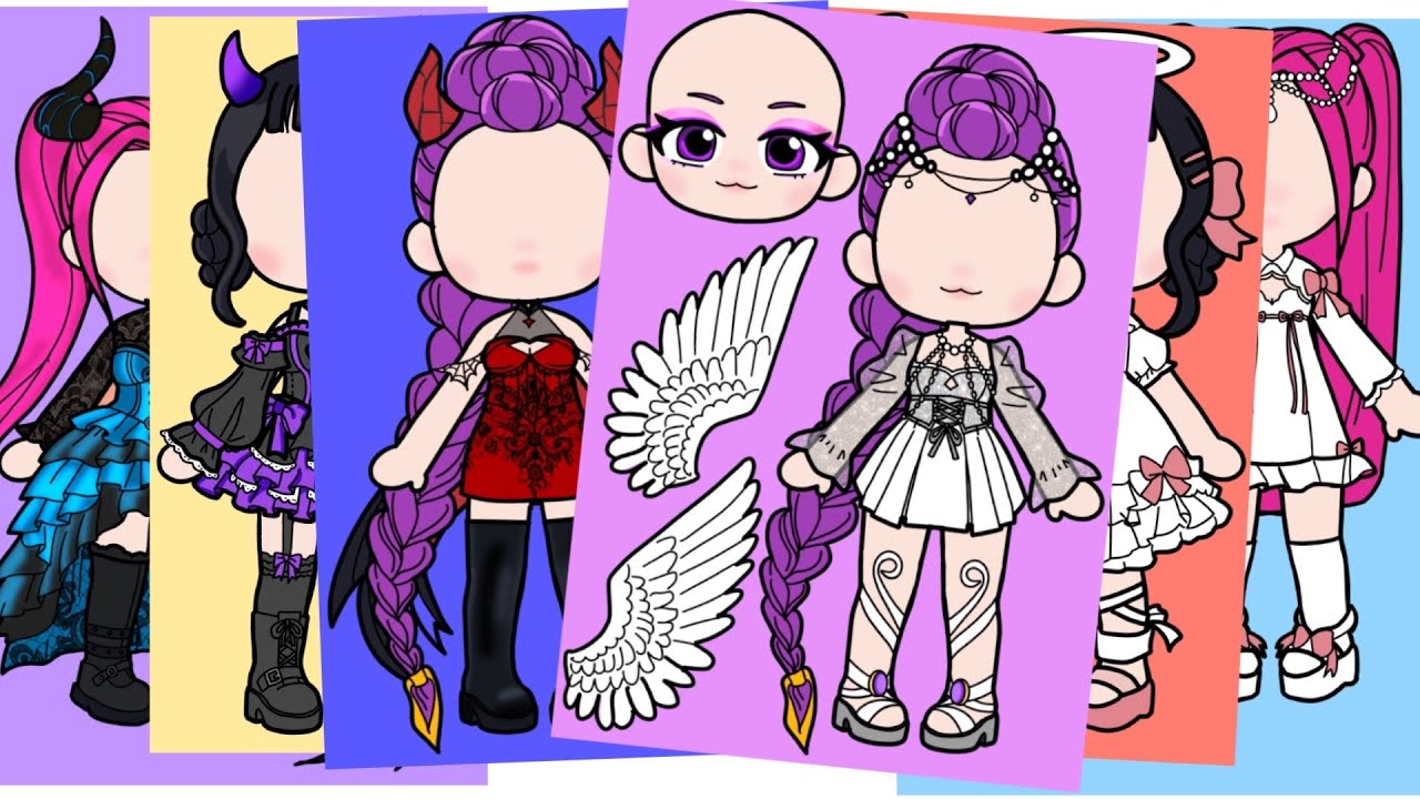 KPop Demon Huntrix HUNTRX DEVIL VS  ANGEL COSTUME 케이팝데몬헌터 헌트릭스 악마 vs 천사  #sticker #kpopdemonhunters