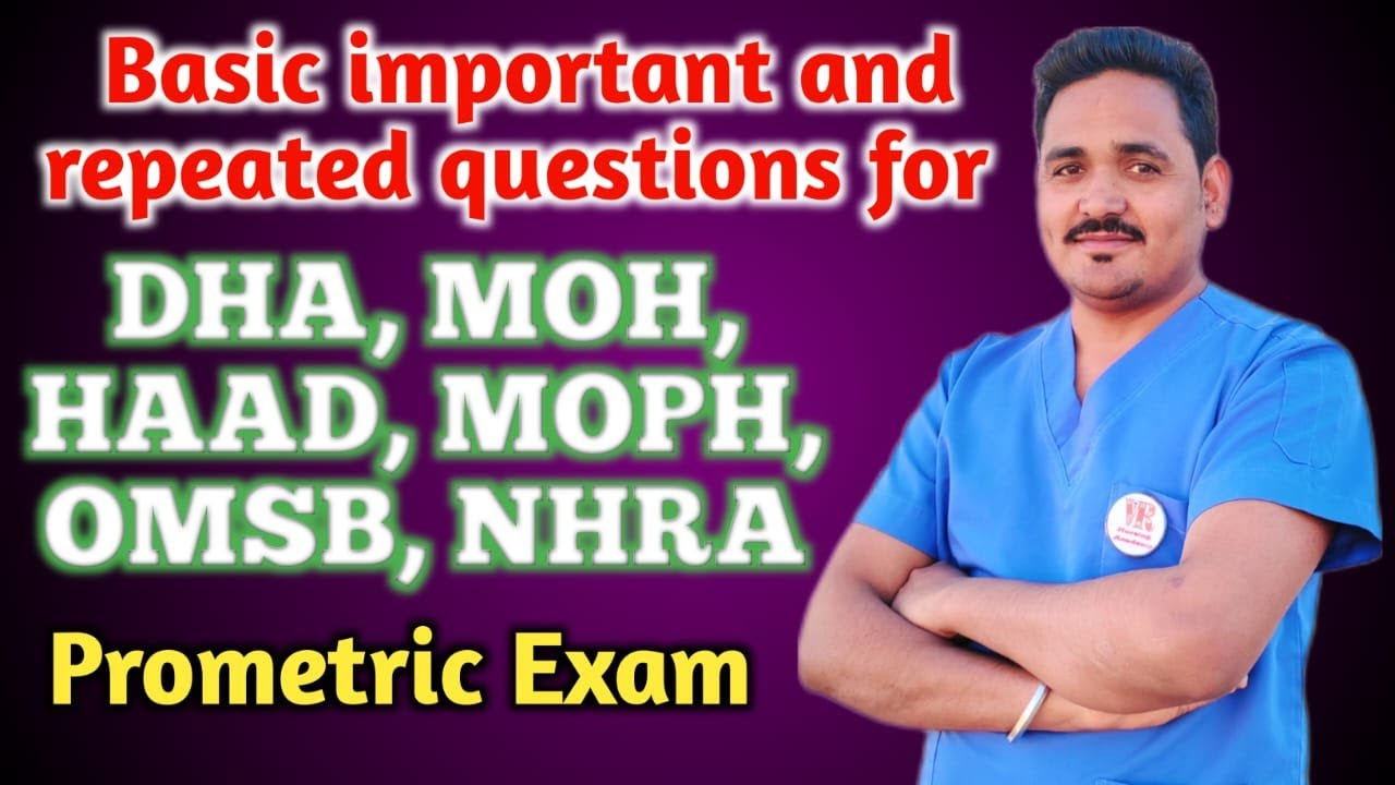 Basic important and repeated questions for DHA,MOH,HAAD,MOPH,OMSB,NHRA Prometric Exam #prometric