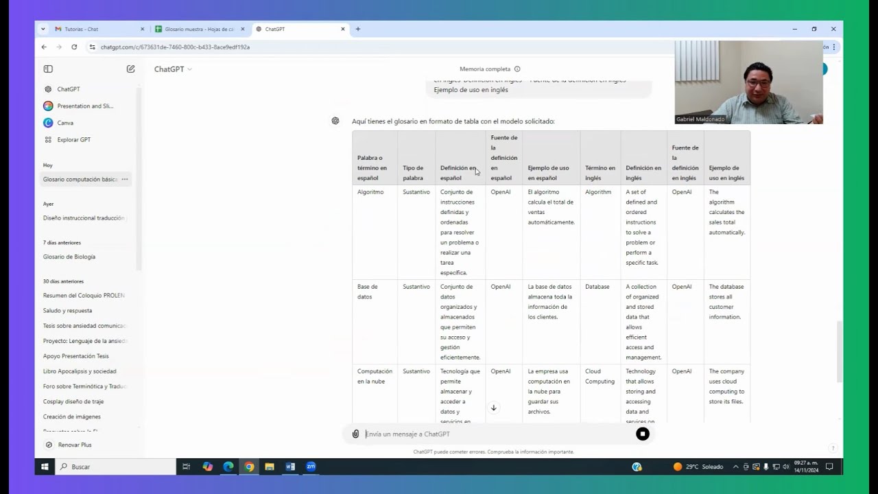 Videotutorial: Crea glosarios con IA (ChatGPT)