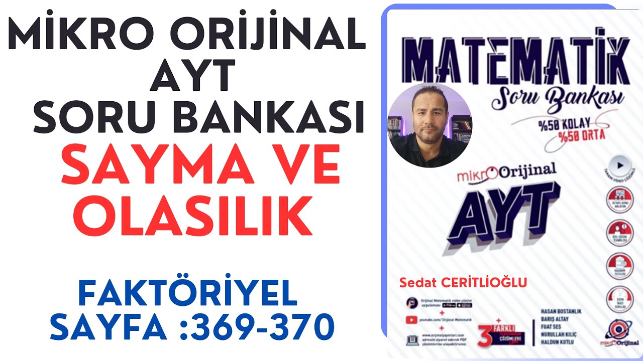 SAYMA VE OLASILIK | MİKRO AYT SORU BANKASI SYF: 369-370| #orijinalmatematik #mikroorijinal #yks2025