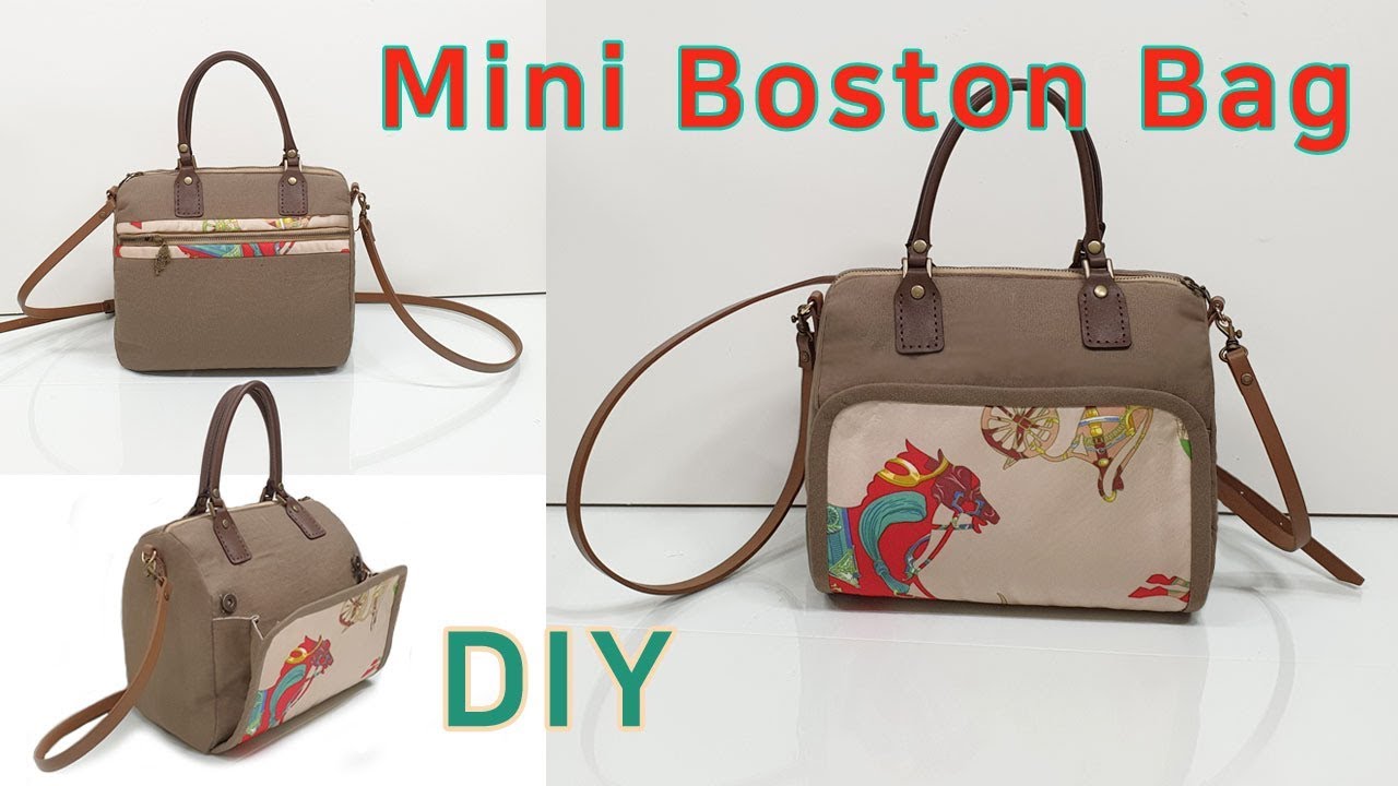 DIY Mini Boston Bag | Boston Bag Tutorial | Boston bag with pocket | 보스턴백 만들기