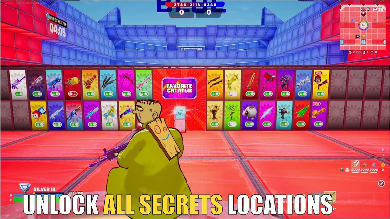 SUPER RED VS BLUE TYPICAL GAMER MAP FORTNITE - ALL SECRETS LOCATIONS PART 19 (SHADOW RIFLE)