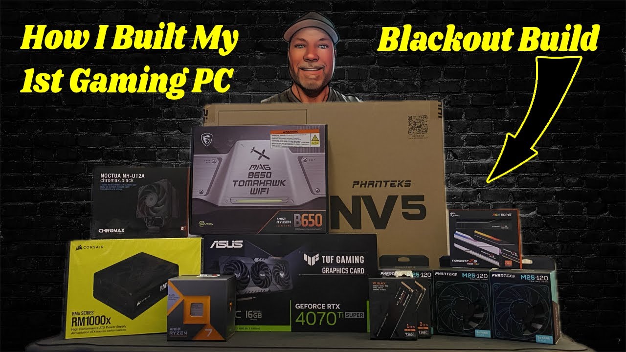 Building My 1st Gaming Pc | Phanteks NV5  | Ryzen 7 7800X3D | Rtx 4070 Ti Super | MSI B650 | Black